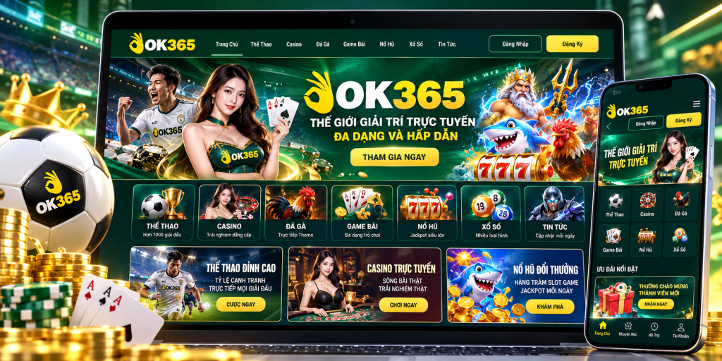 Giao diện tổng quan trang chủ OK365